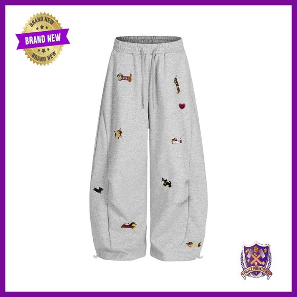 Unisex Baggy Sweatpants Elastic Drawstring Wide Leg Y2K Streetwear